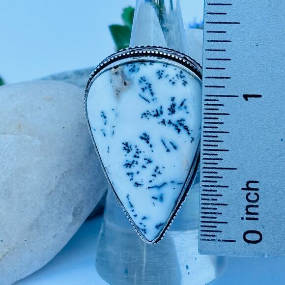 925 Sterling Dendrite Ring Size 7 - Picture 3 of 5